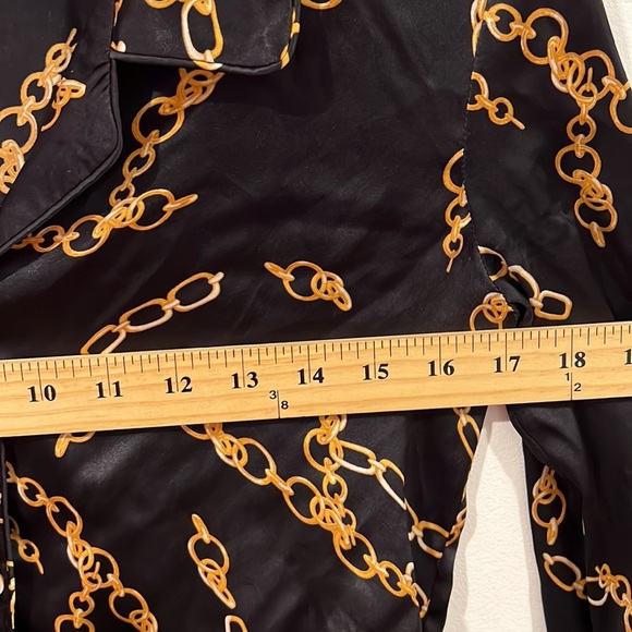 Wilfred Silk Chain Print Tie Front Blouse Black XXS - Picture 8 of 9